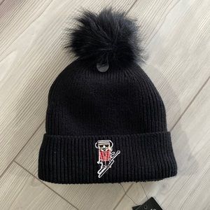Karl Lagerfeld Apre Ski Fleece Lines Fur Winter Hat